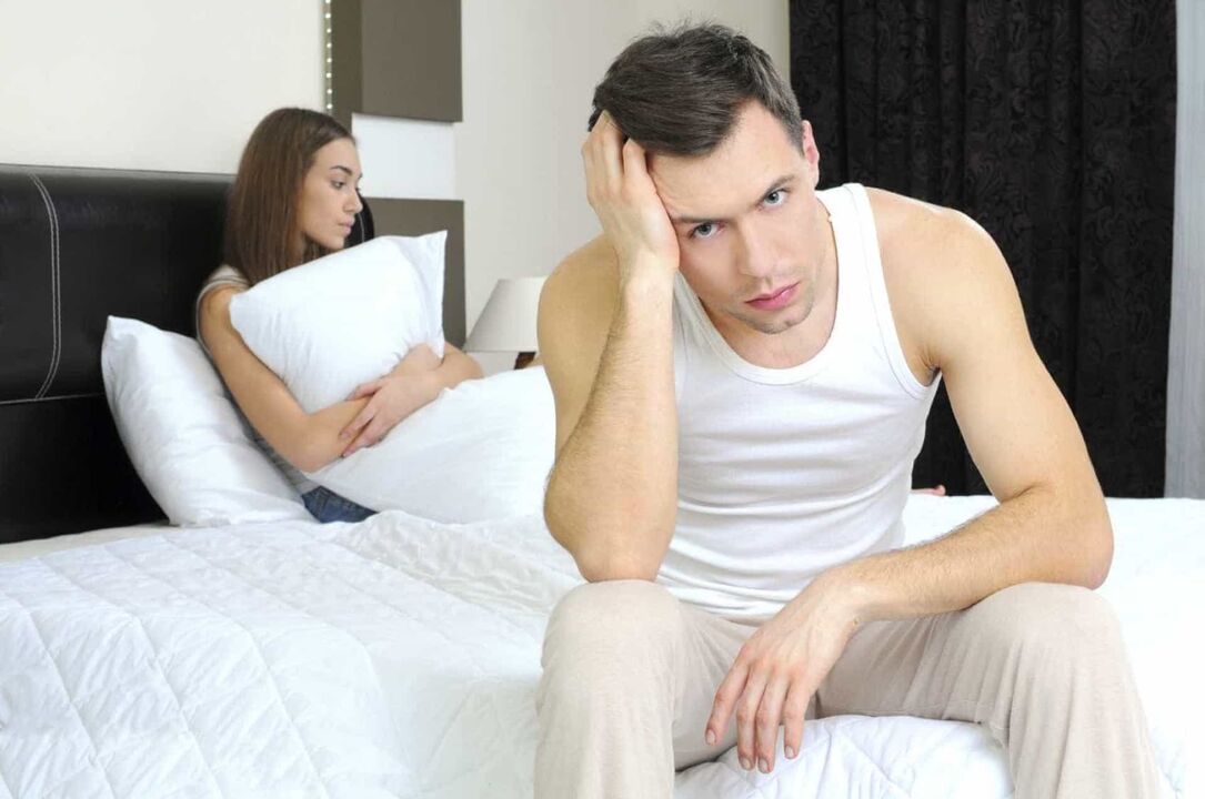 A man is troubled by abnormal discharge when aroused